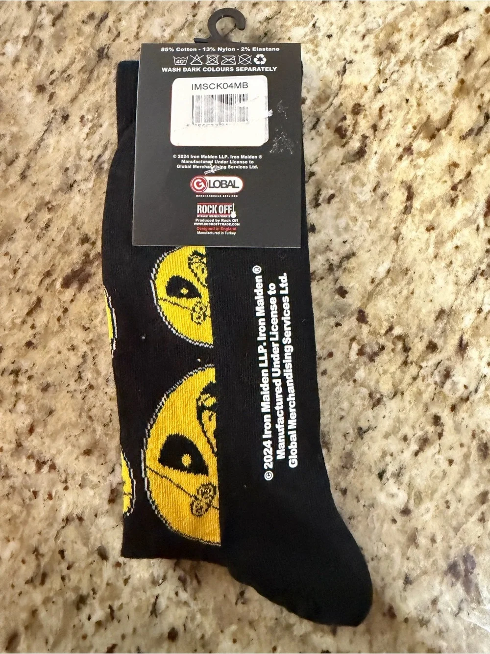 Iron Maiden Black & Yellow Crew Socks